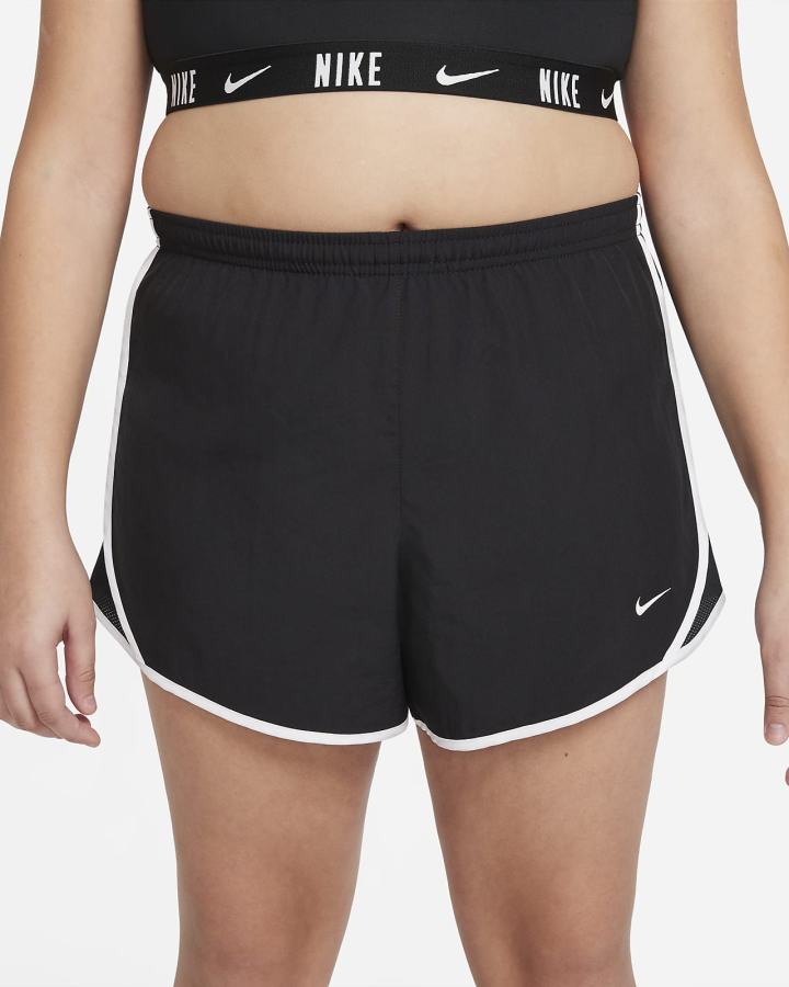 Pantalones Cortos Nike Dri-FIT Tempo Kids Running Niña Negras Blancas | OHSAJ-2538
