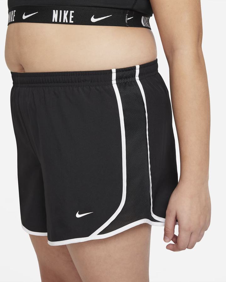 Pantalones Cortos Nike Dri-FIT Tempo Kids Running Niña Negras Blancas | OHSAJ-2538