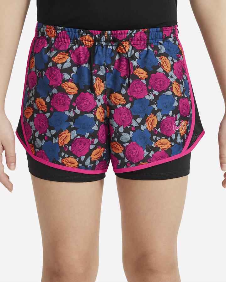 Pantalones Cortos Nike Dri-FIT Tempo Kids 2-in-1 Training (Extended Size) Niña Rosas Negras | QJTNX-4670