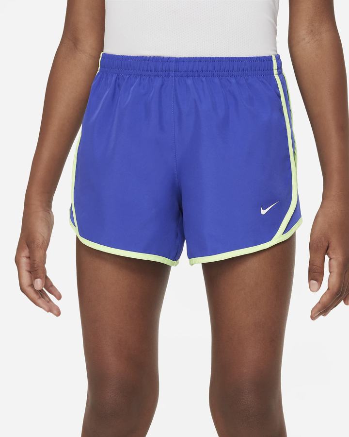 Pantalones Cortos Nike Dri-FIT Tempo Kids Running Niña Verde Blancas | QUMBS-7218