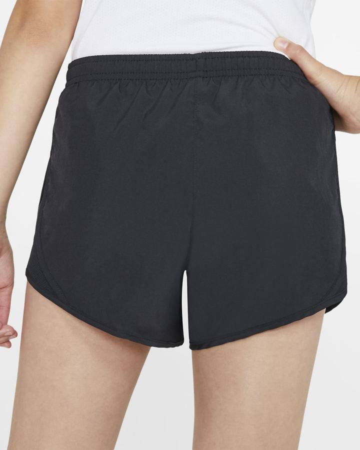 Pantalones Cortos Nike Dri-FIT Tempo Kids Running Niña Negras Blancas | REOIL-0438