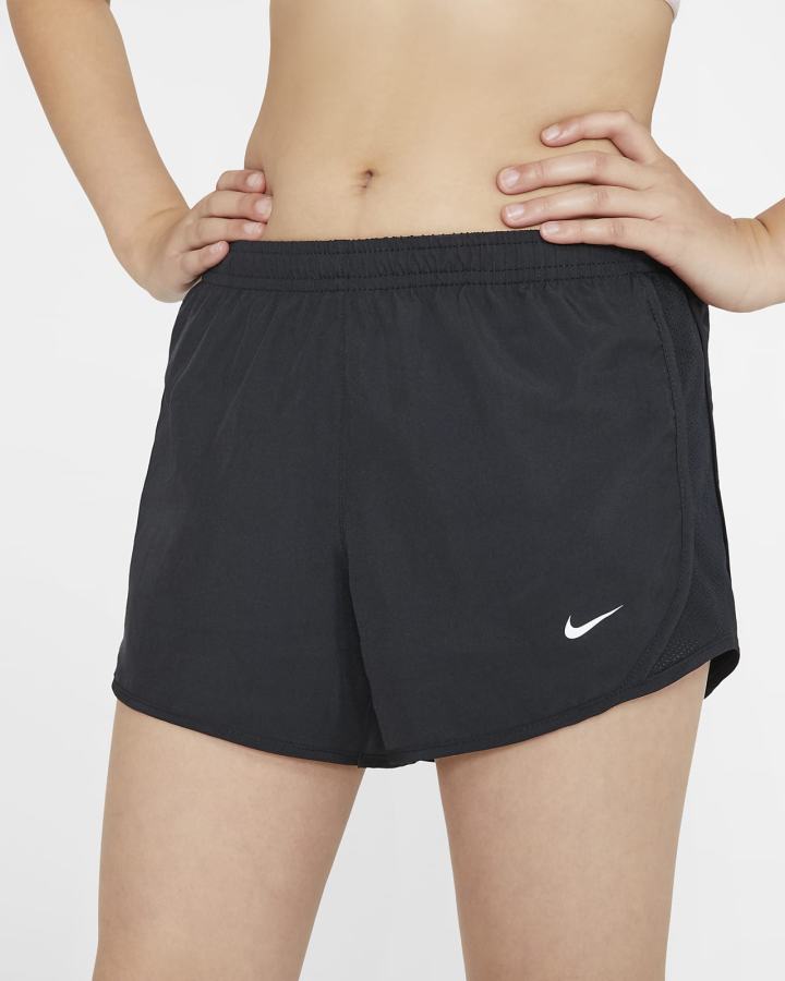 Pantalones Cortos Nike Dri-FIT Tempo Kids Running Niña Negras Blancas | REOIL-0438
