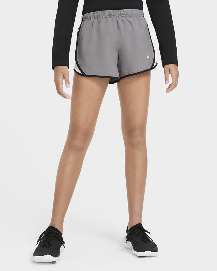 Pantalones Cortos Nike Dri-FIT Tempo Kids Running Niña Blancas Negras | ZYTJH-1068