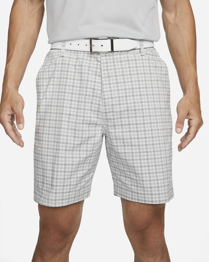 Pantalones Cortos Nike Dri-FIT UV Chino Plaid Golf Hombre Gris Claro | BZVHF-9487