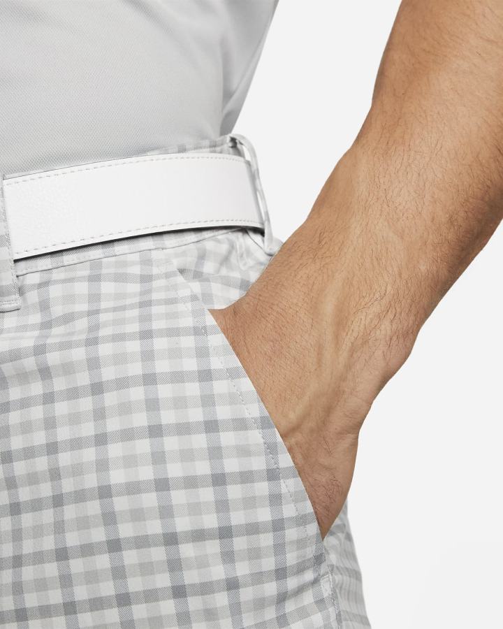 Pantalones Cortos Nike Dri-FIT UV Chino Plaid Golf Hombre Gris Claro | BZVHF-9487