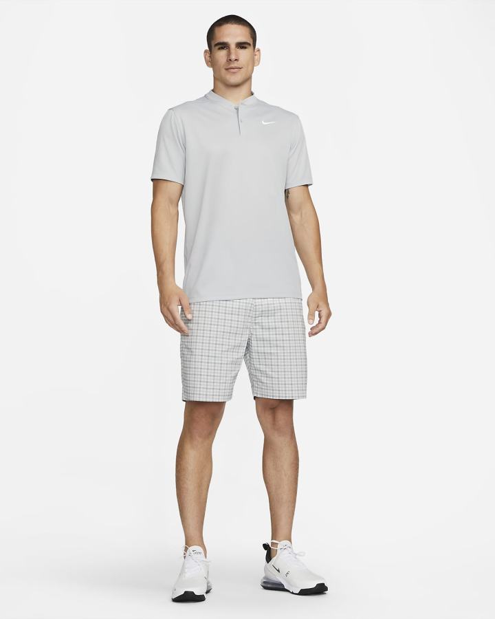 Pantalones Cortos Nike Dri-FIT UV Chino Plaid Golf Hombre Gris Claro | BZVHF-9487