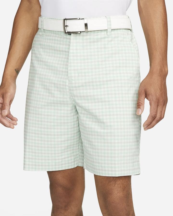 Pantalones Cortos Nike Dri-FIT UV Chino Plaid Golf Hombre Verde | MJWXG-5289