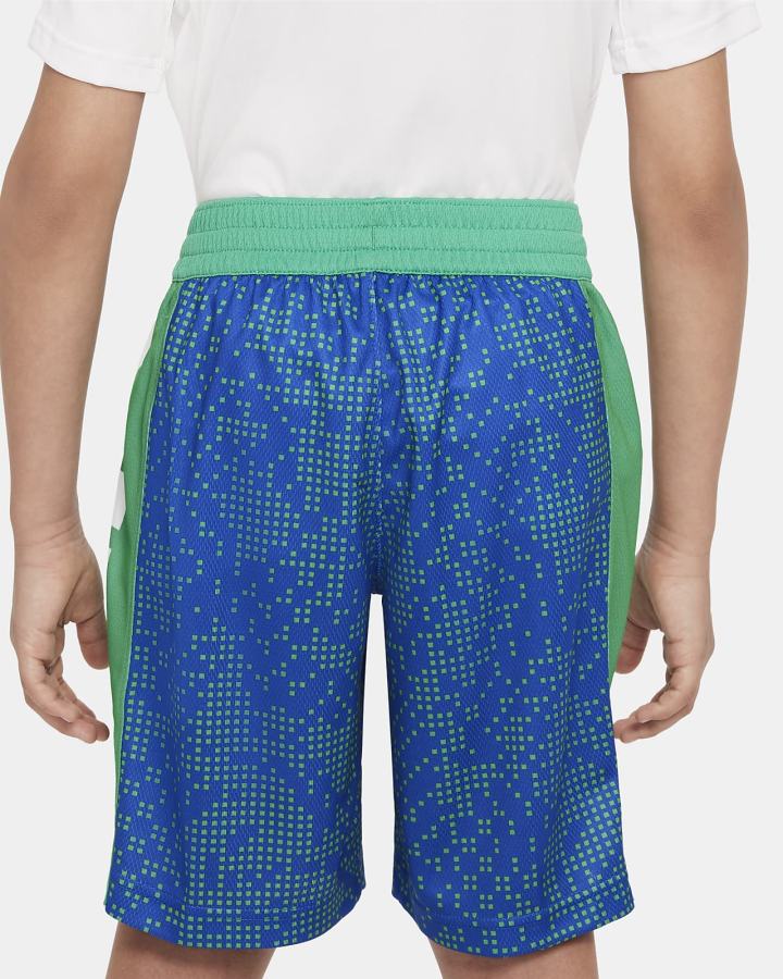 Pantalones Cortos Nike Elite Kids Printed Basketball Niño Azul Real Verde Blancas | JFXKL-5417
