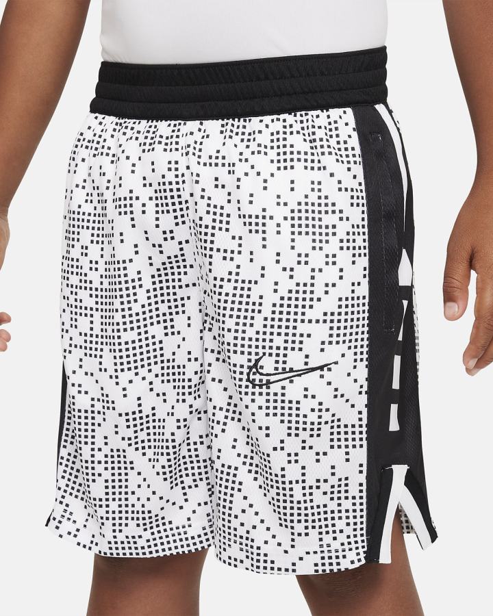 Pantalones Cortos Nike Elite Kids Printed Basketball Niño Blancas Negras | NGBFY-7295