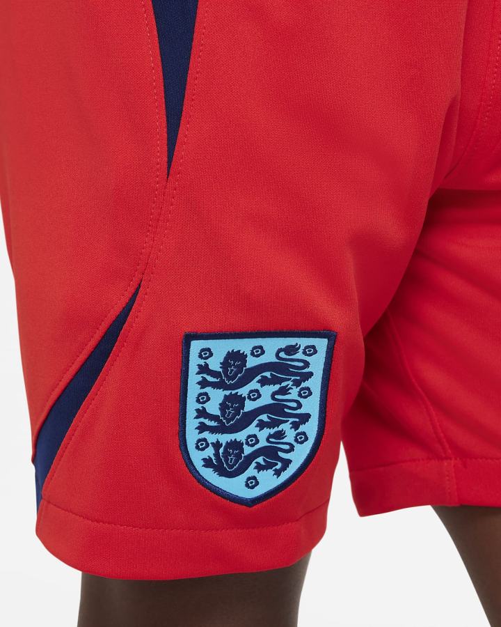 Pantalones Cortos Nike England 2022/23 Stadium Away Kids Dri-FIT Soccer Niño Rojas Azules | HTEGN-6138