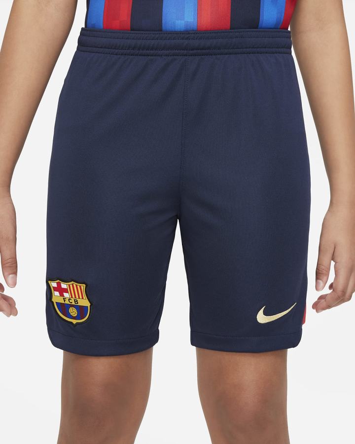 Pantalones Cortos Nike FC Barcelona 2022/23 Stadium Home Kids Dri-FIT Soccer Niño Obsidian Rojas | ZGEMF-7043