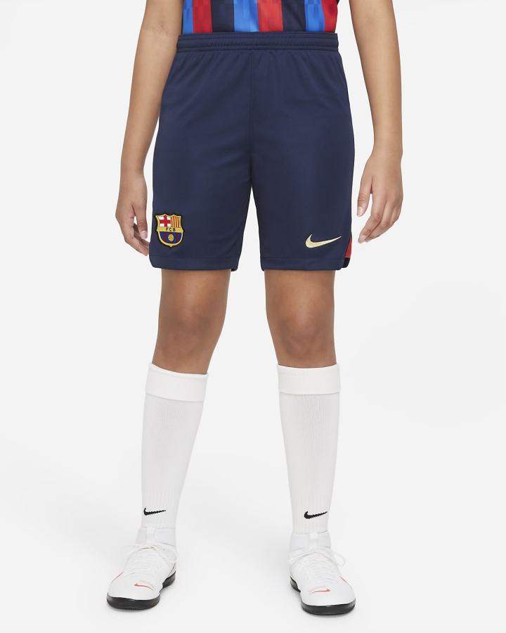 Pantalones Cortos Nike FC Barcelona 2022/23 Stadium Home Kids Dri-FIT Soccer Niño Obsidian Rojas | ZGEMF-7043