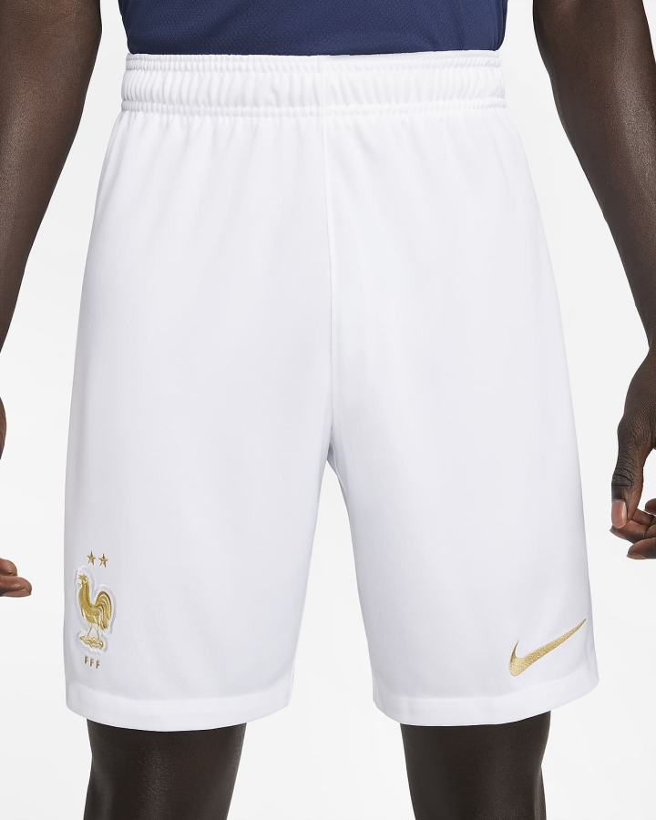 Pantalones Cortos Nike FFF 2022/23 Stadium Home Dri-FIT Soccer Hombre Blancas Metal Doradas | GAZOD-3869