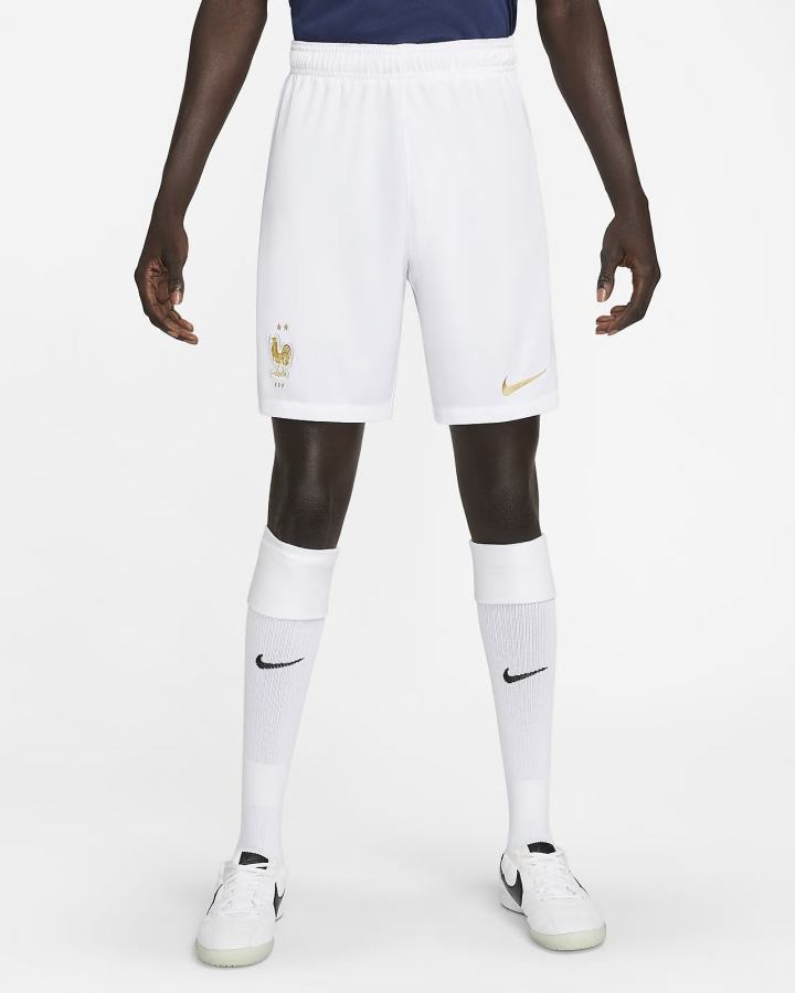 Pantalones Cortos Nike FFF 2022/23 Stadium Home Dri-FIT Soccer Hombre Blancas Metal Doradas | GAZOD-3869