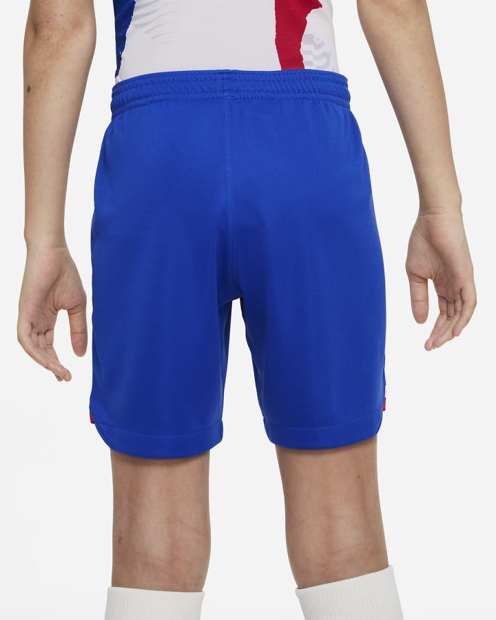 Pantalones Cortos Nike FFF 2022/23 Stadium Away Kids Dri-FIT Soccer Niño Azul Real Blancas | MGWAI-4720