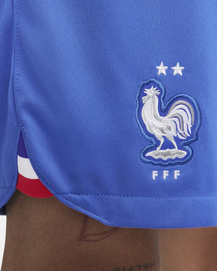 Pantalones Cortos Nike FFF 2022/23 Stadium Away Dri-FIT Soccer Hombre Azul Real Blancas | NQSXW-0263