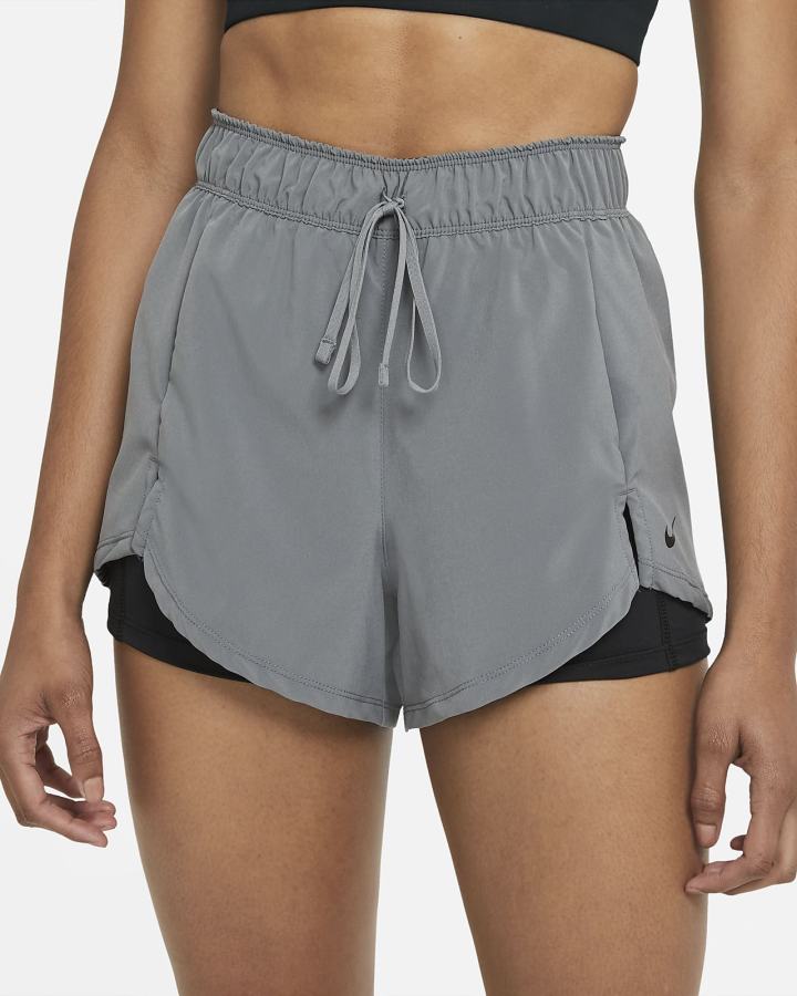 Pantalones Cortos Nike Flex Essential 2-in-1 Training Mujer Gris Negras | BYJFA-1085