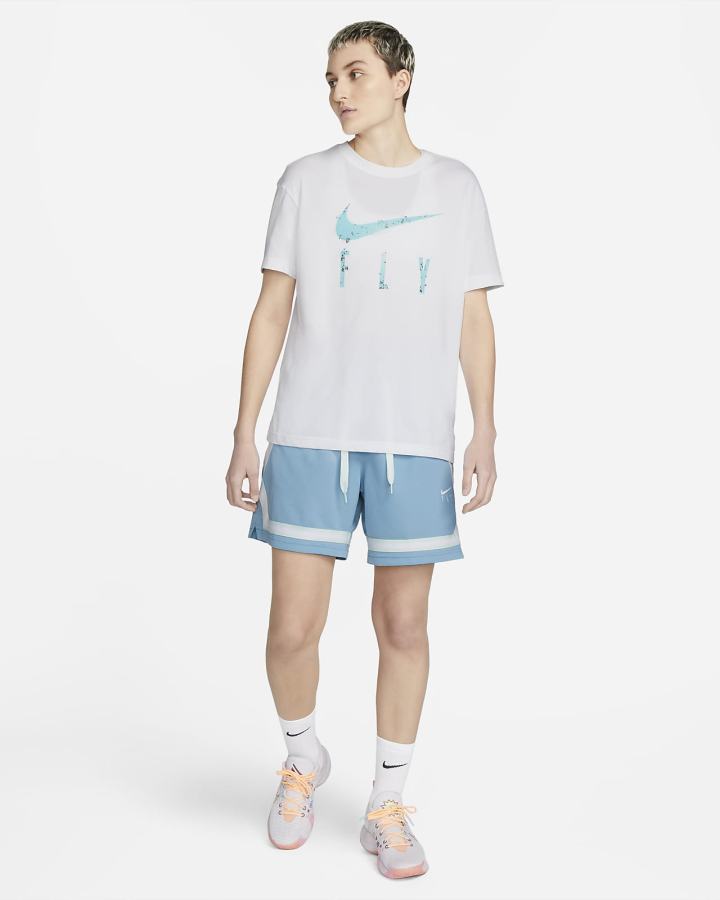 Pantalones Cortos Nike Fly Crossover Basketball Mujer Azules Blancas | QOCIK-7098