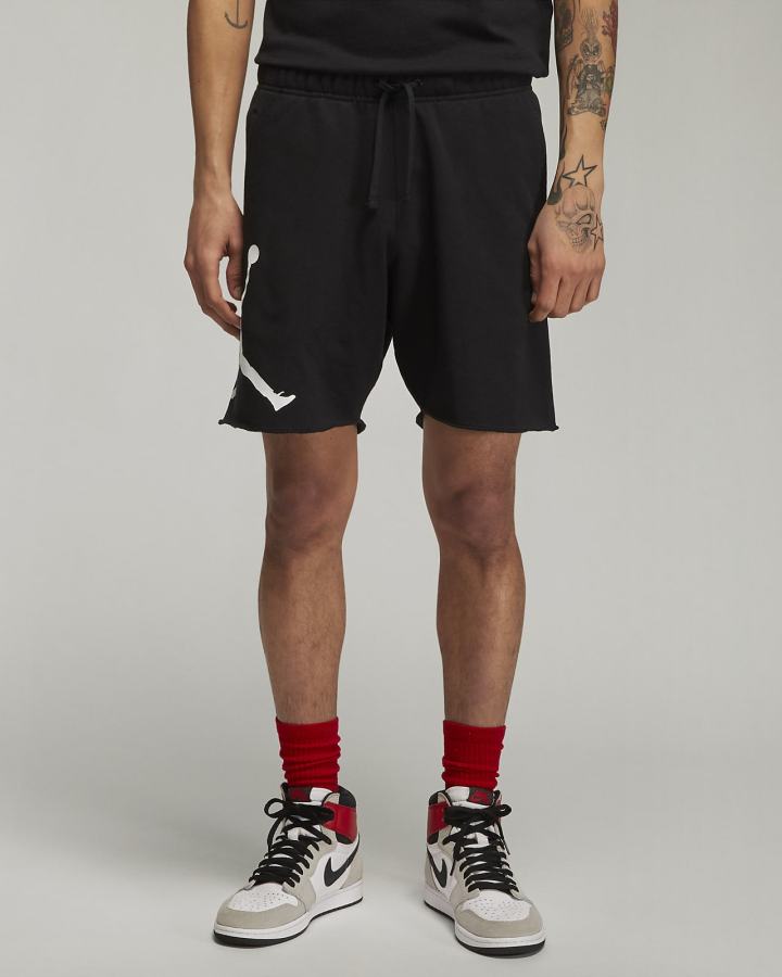 Pantalones Cortos Nike Jordan Essentials French Terry Hombre Negras Blancas | SCQKJ-6352