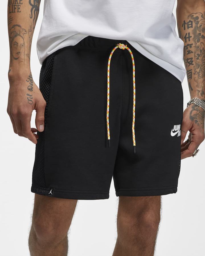 Pantalones Cortos Nike Jordan Jumpman Fleece Hombre Negras Blancas | BGYMV-2450