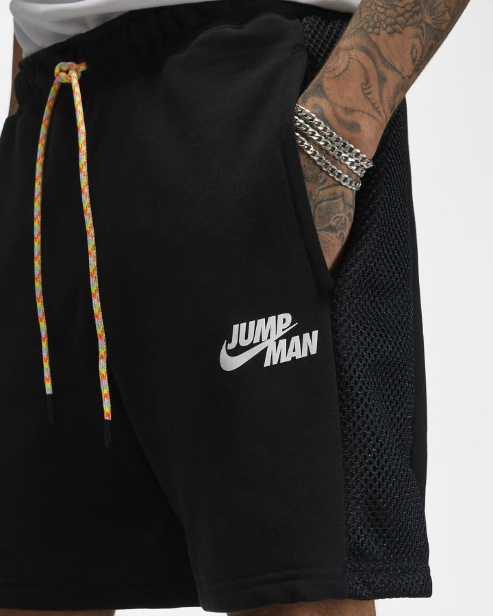 Pantalones Cortos Nike Jordan Jumpman Fleece Hombre Negras Blancas | BGYMV-2450