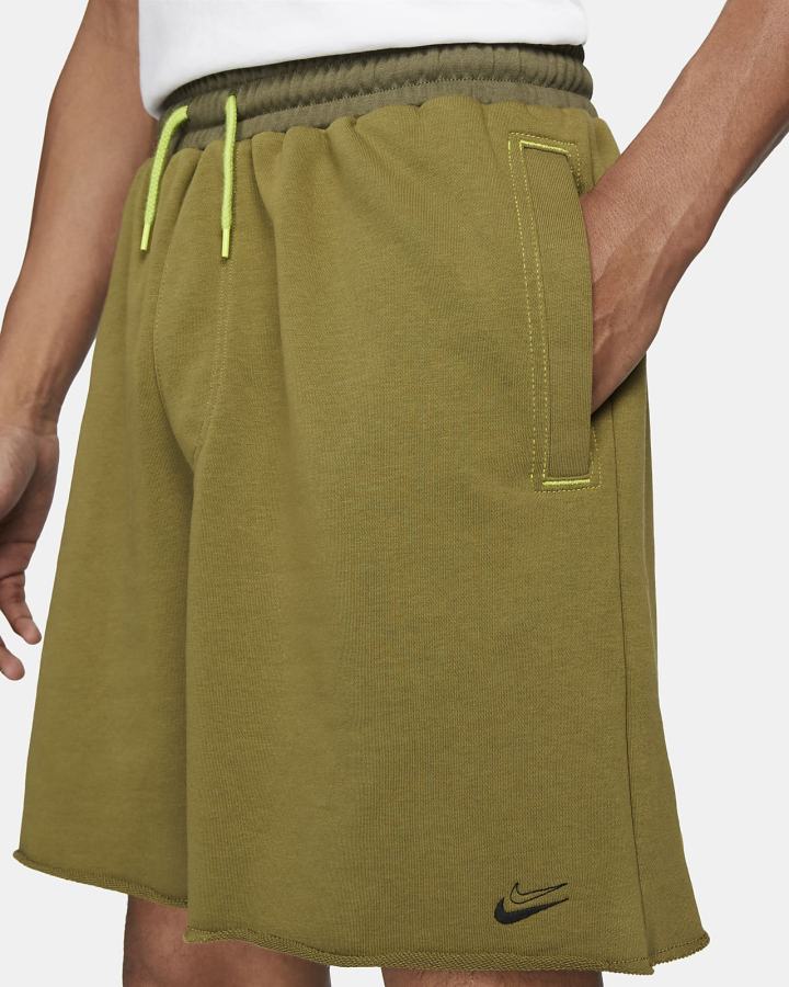 Pantalones Cortos Nike KD French Terry Hombre Verde Oliva Verde | NEUMS-5190