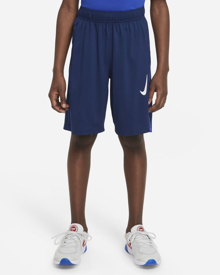 Pantalones Cortos Nike Kids Training Niño Azules Azul Real Blancas | CEQIX-2348