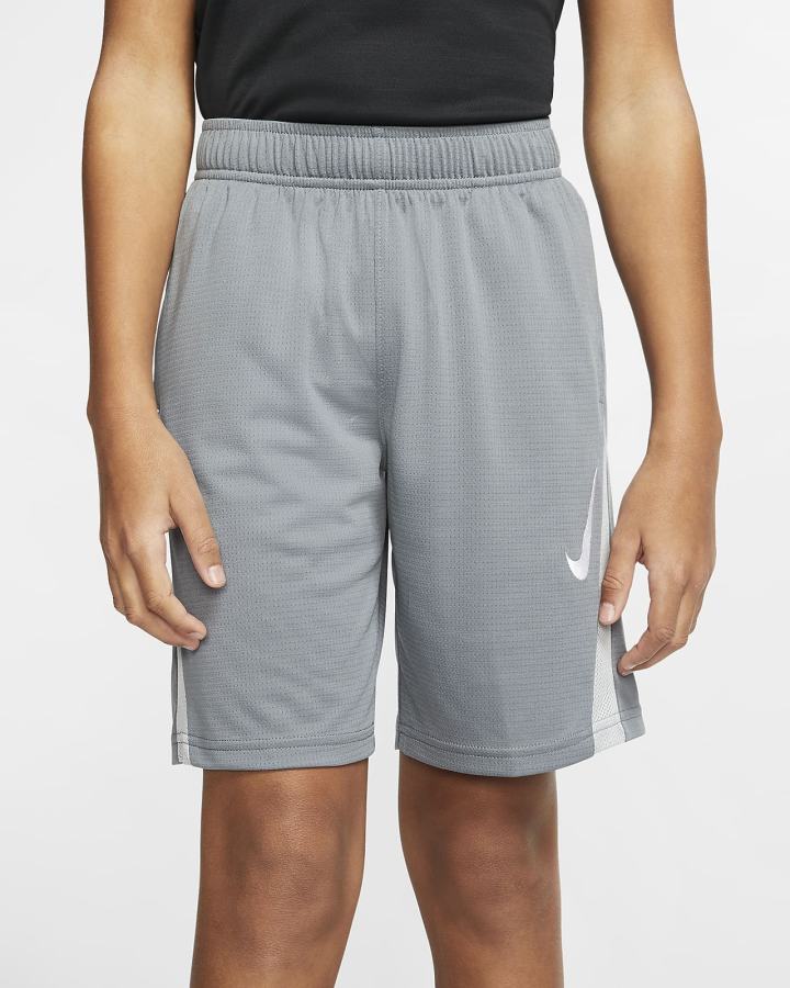 Pantalones Cortos Nike Kids Training Niño Gris Gris Claro Blancas | JGWIN-0719