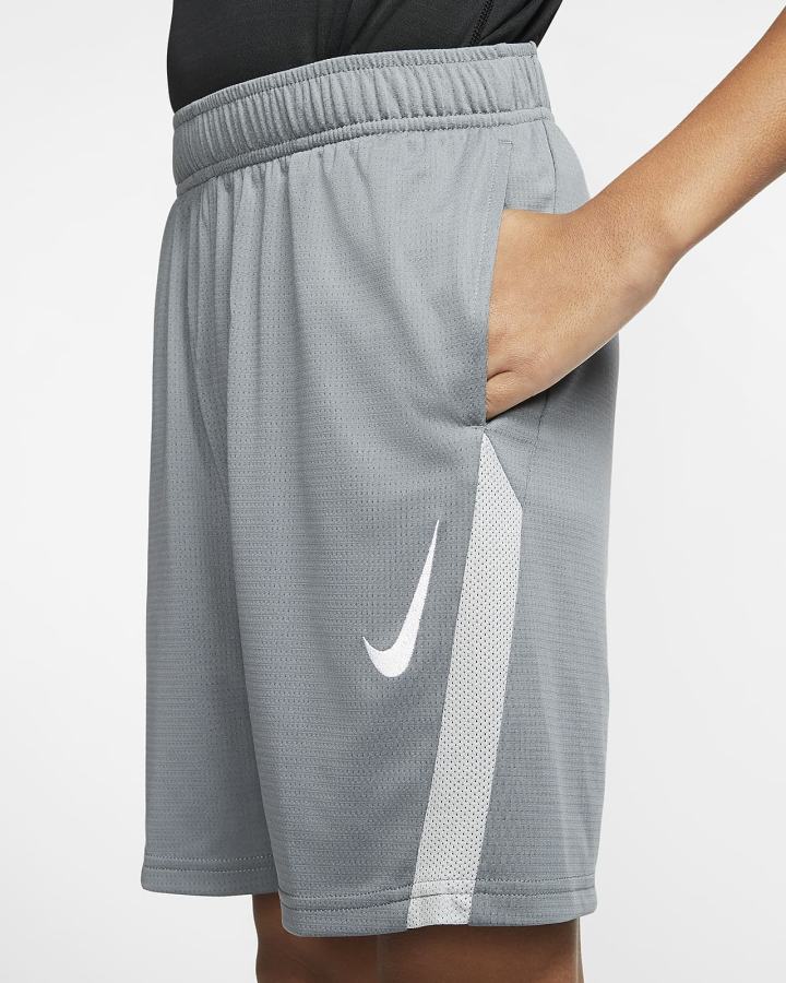 Pantalones Cortos Nike Kids Training Niño Gris Gris Claro Blancas | JGWIN-0719