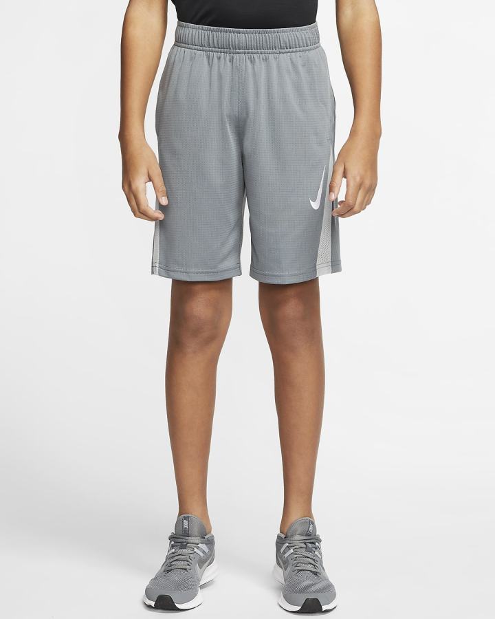 Pantalones Cortos Nike Kids Training Niño Gris Gris Claro Blancas | JGWIN-0719
