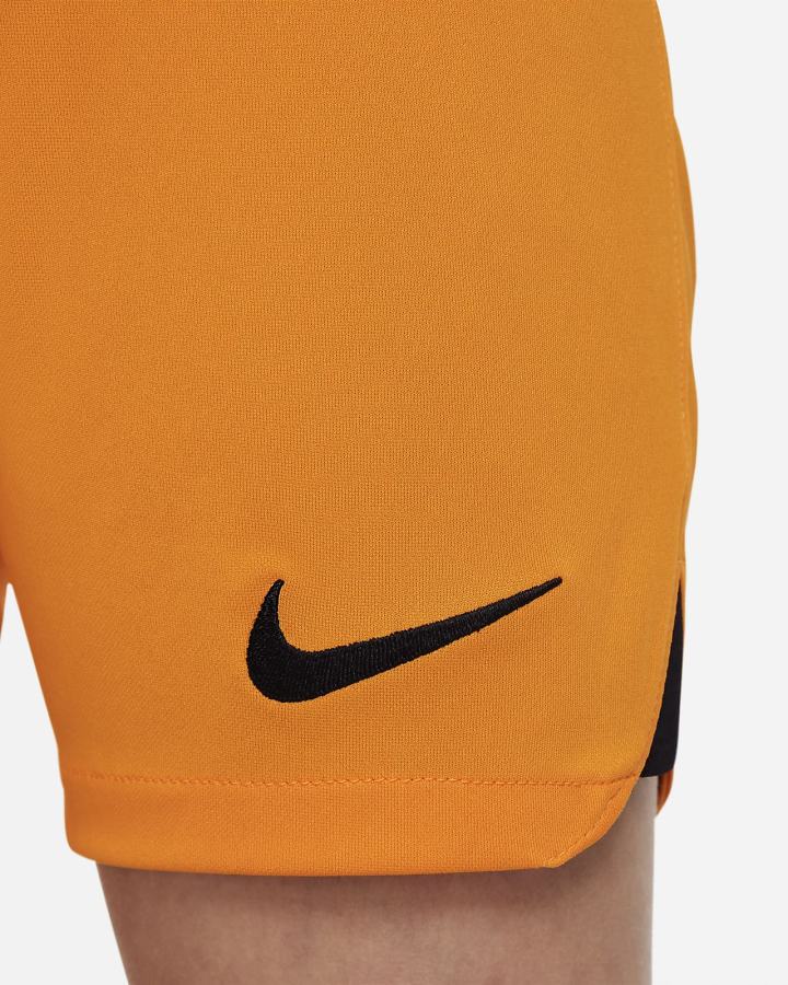 Pantalones Cortos Nike Netherlands 2022/23 Stadium Home Kids Dri-FIT Soccer Niño Naranjas Negras | TXNPI-7613