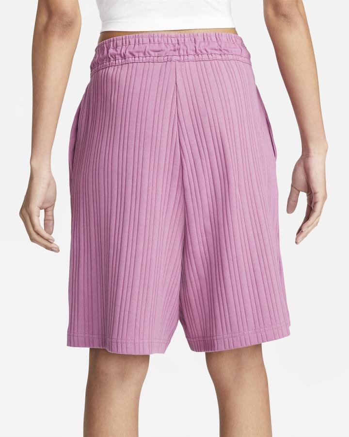 Pantalones Cortos Nike Sportswear Acanalado Baller Mujer Burdeos Claro Blancas | CMDVA-8473