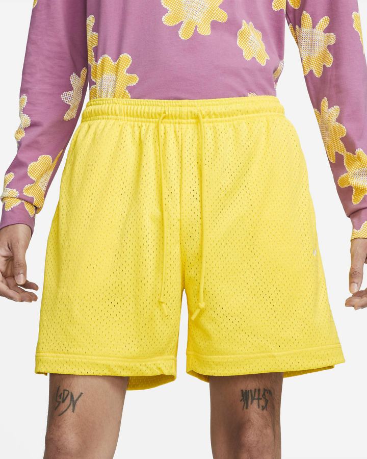 Pantalones Cortos Nike Sportswear Authentics Mesh Hombre Amarillo Blancas | CTHXR-7301