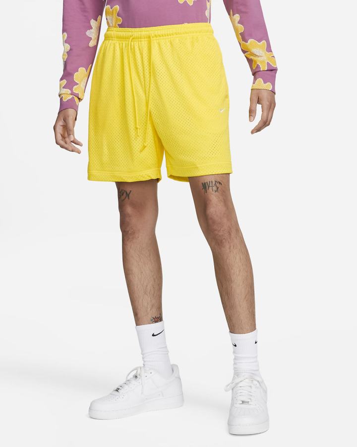 Pantalones Cortos Nike Sportswear Authentics Mesh Hombre Amarillo Blancas | CTHXR-7301