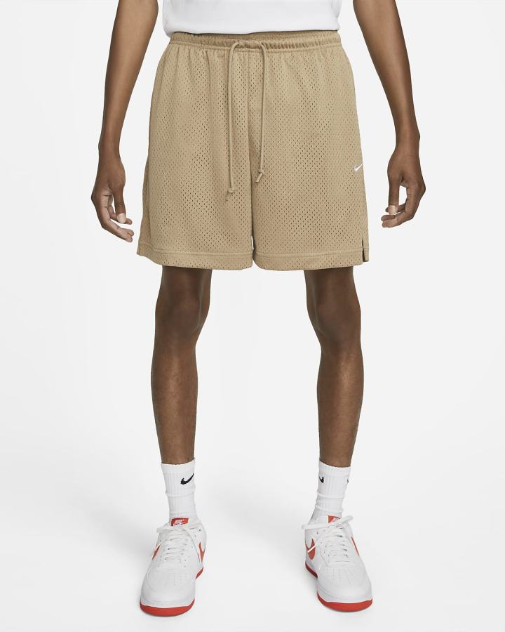 Pantalones Cortos Nike Sportswear Authentics Mesh Hombre Kaki Blancas | PZIOX-9350