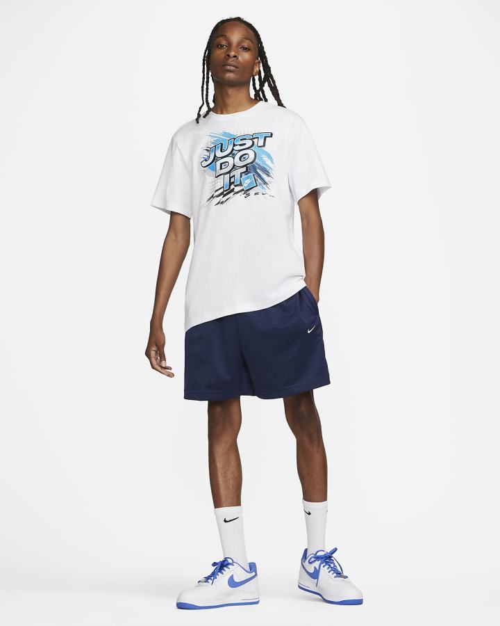 Pantalones Cortos Nike Sportswear Authentics Mesh Hombre Azul Marino Blancas | QEUIO-4691
