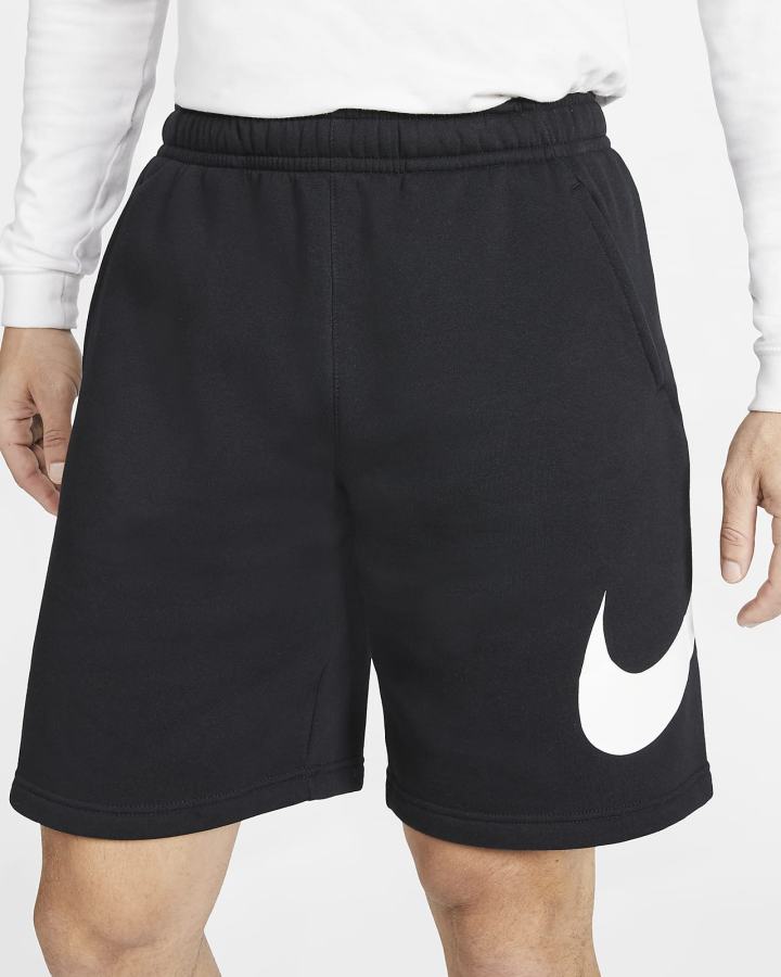 Pantalones Cortos Nike Sportswear Club Estampadas Hombre Negras Blancas | HSNIO-5274