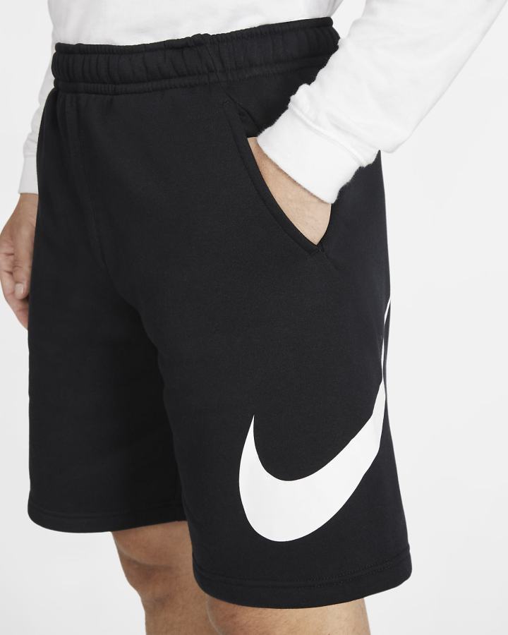 Pantalones Cortos Nike Sportswear Club Estampadas Hombre Negras Blancas | HSNIO-5274