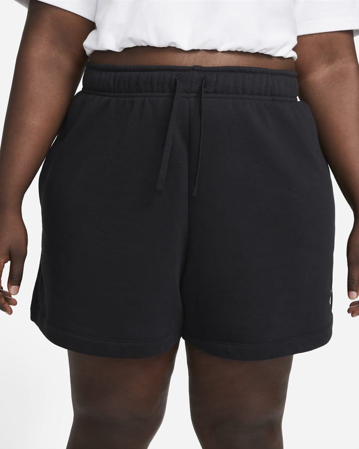 Pantalones Cortos Nike Sportswear Club Fleece Mid-Rise Mujer Negras Blancas | DOQPJ-4128