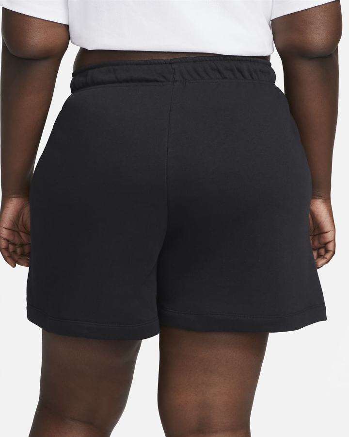 Pantalones Cortos Nike Sportswear Club Fleece Mid-Rise Mujer Negras Blancas | DOQPJ-4128