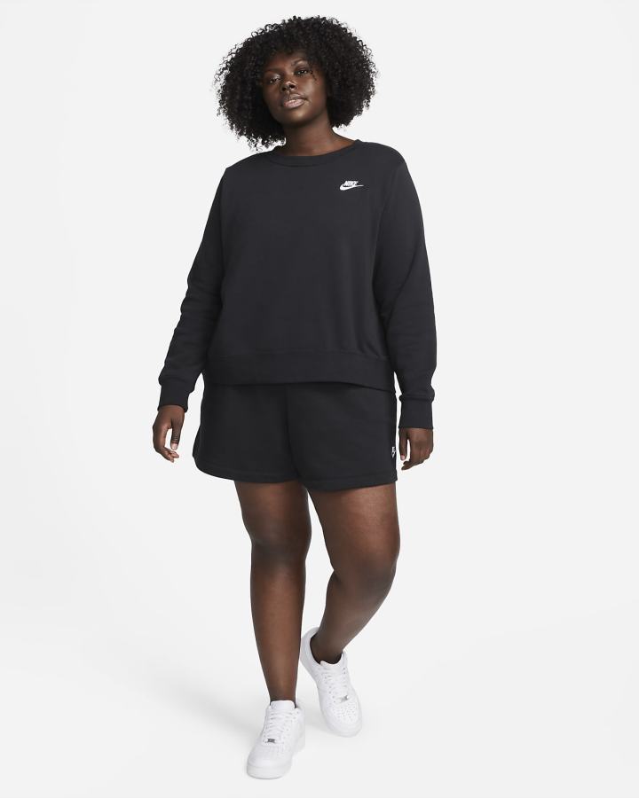 Pantalones Cortos Nike Sportswear Club Fleece Mid-Rise Mujer Negras Blancas | DOQPJ-4128