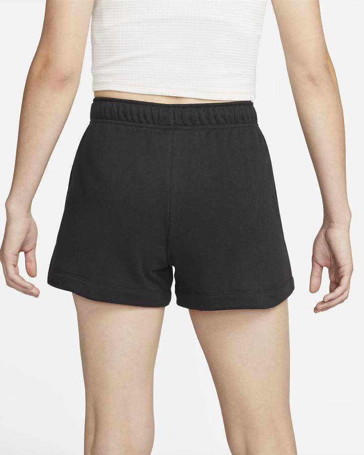 Pantalones Cortos Nike Sportswear Club Fleece Mid-Rise Mujer Negras Blancas | GWUCJ-2109