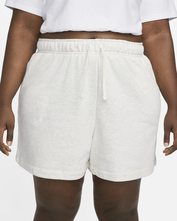 Pantalones Cortos Nike Sportswear Club Fleece Mid-Rise Mujer Beige Blancas | GYVFK-4570