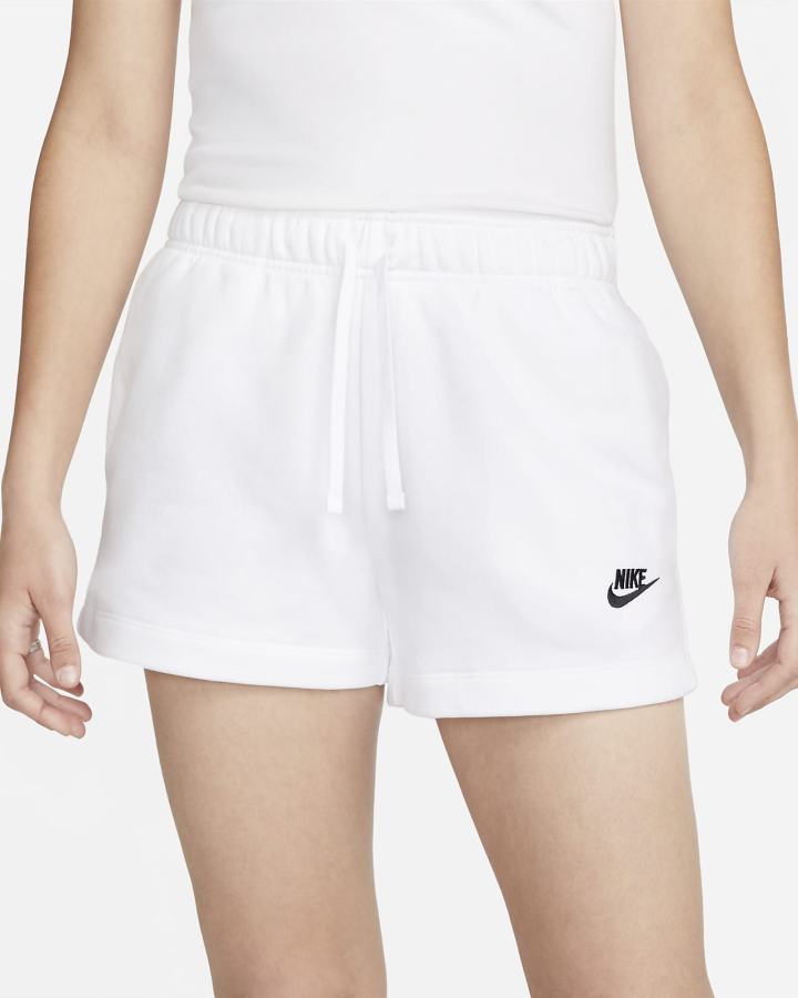 Pantalones Cortos Nike Sportswear Club Fleece Mid-Rise Mujer Blancas Negras | JAVEM-7260