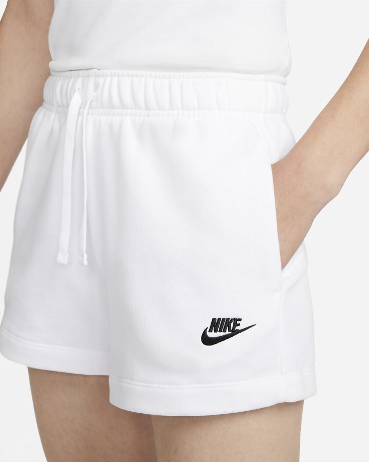 Pantalones Cortos Nike Sportswear Club Fleece Mid-Rise Mujer Blancas Negras | JAVEM-7260