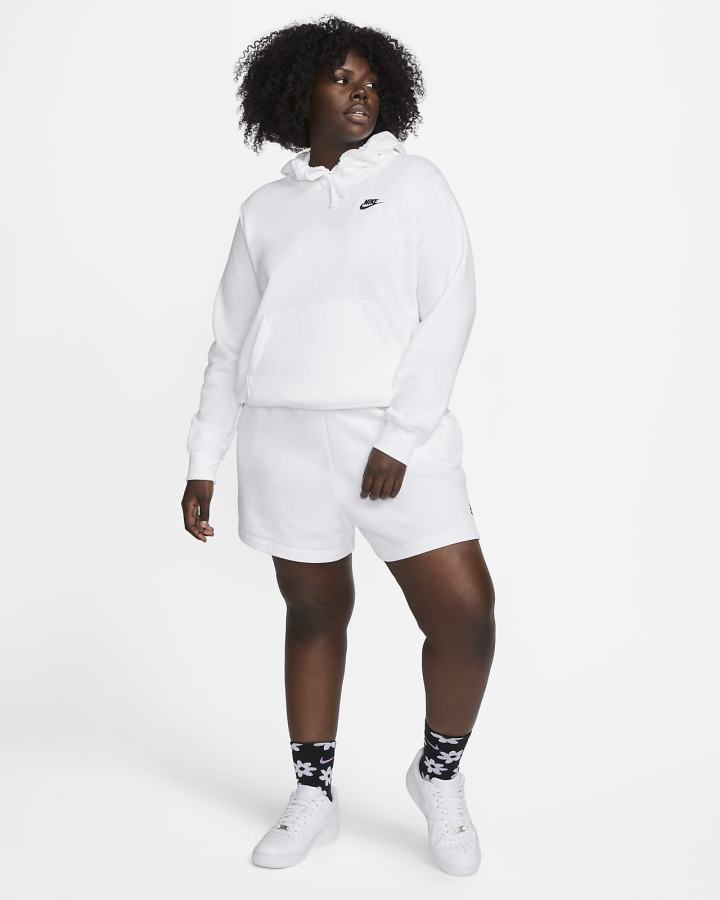 Pantalones Cortos Nike Sportswear Club Fleece Mid-Rise Mujer Blancas Negras | LOPHA-4923