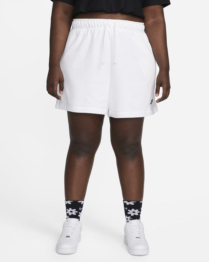 Pantalones Cortos Nike Sportswear Club Fleece Mid-Rise Mujer Blancas Negras | LOPHA-4923