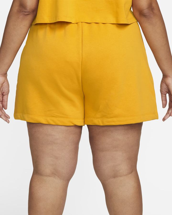 Pantalones Cortos Nike Sportswear Club Fleece Mid-Rise Mujer Amarillo Blancas | OLPIG-0592