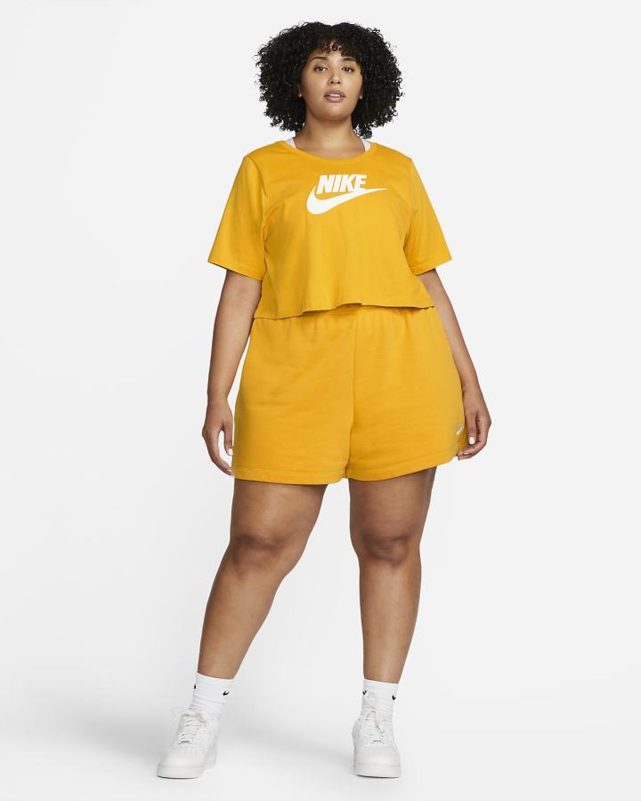 Pantalones Cortos Nike Sportswear Club Fleece Mid-Rise Mujer Amarillo Blancas | OLPIG-0592