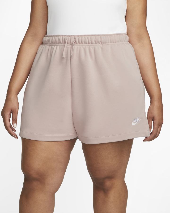 Pantalones Cortos Nike Sportswear Club Fleece Mid-Rise Mujer Rosas Blancas | UXNOY-0496